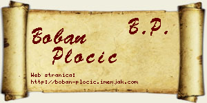 Boban Pločić vizit kartica